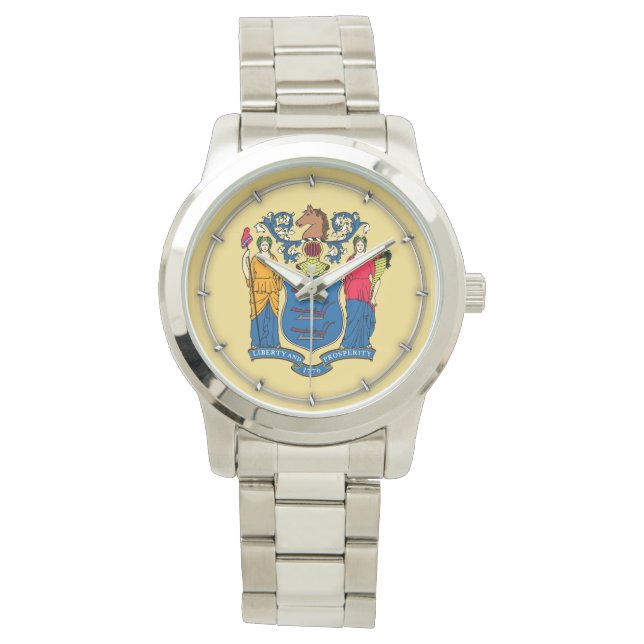 Reloj De Pulsera Diseño de la bandera del estado de Nueva Jersey (Anverso)