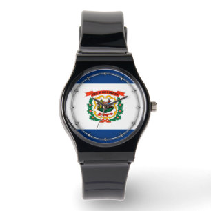 Reloj De Pulsera Diseño de la bandera del estado de Virginia Occide