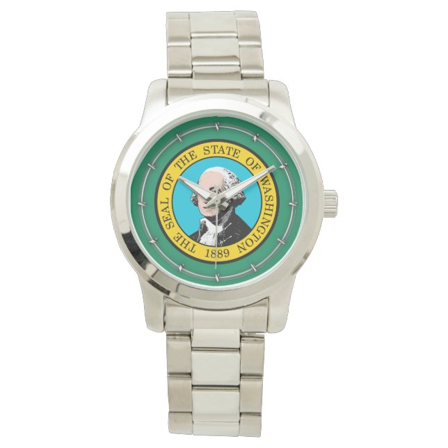 Reloj De Pulsera Diseño de la bandera del estado de Washington (Anverso)