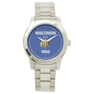 Reloj De Pulsera Diseño de la bandera del estado de Wisconsin
