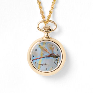 Reloj De Pulsera Diseño de la libélula con alas de oro