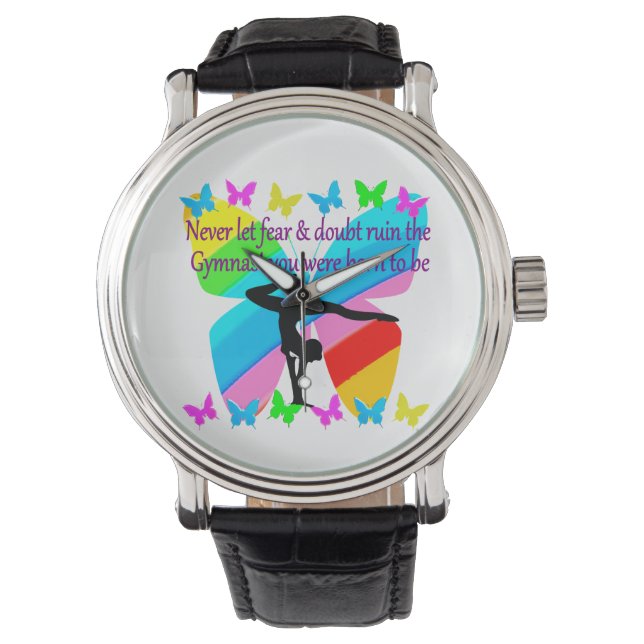 Reloj De Pulsera DISEÑO DE LA MARIPOSA CHICA DE GIMNASTICA inspirad (Anverso)