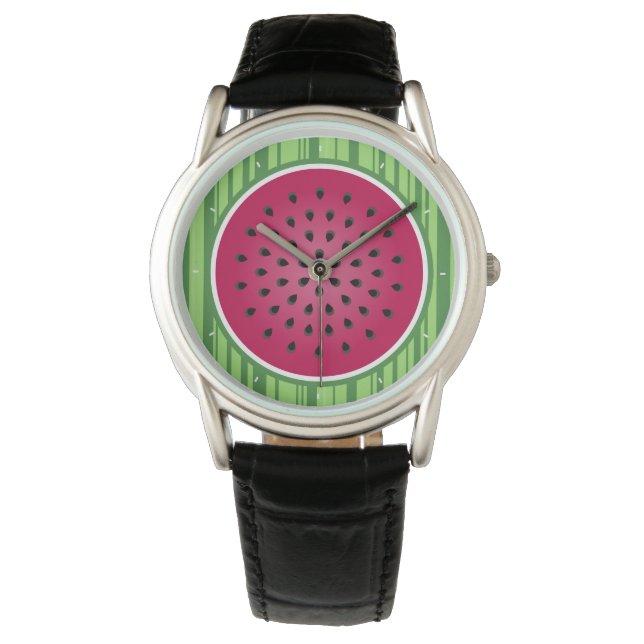 Reloj De Pulsera Diseño de la sandía roja verde (Anverso)