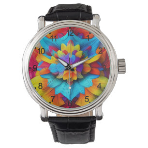 Reloj De Pulsera Diseño de Mandala floral colorida