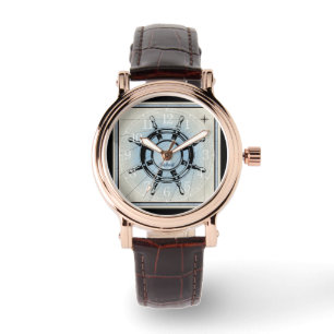 Reloj De Pulsera Diseño de naves náuticas antiguas monogramadas,