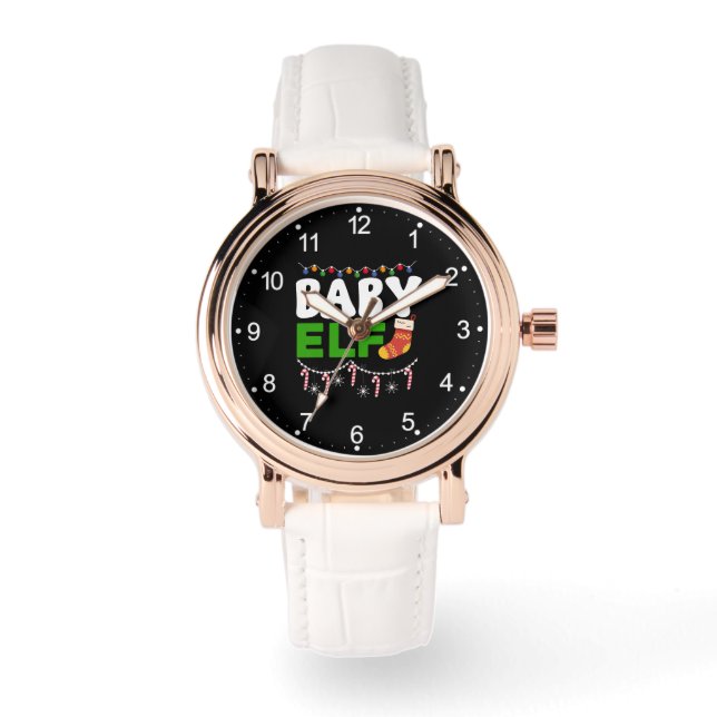 Reloj De Pulsera Diseño de Navidad de Elfo Bebé-84608 (Anverso)