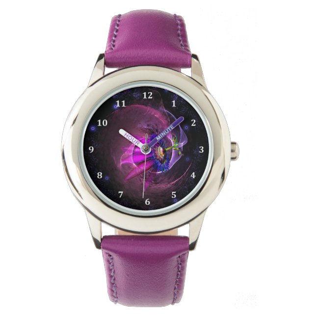 Reloj De Pulsera Diseño de Nebula Watch en Lavanda, Púrpura y Rosa (Anverso)
