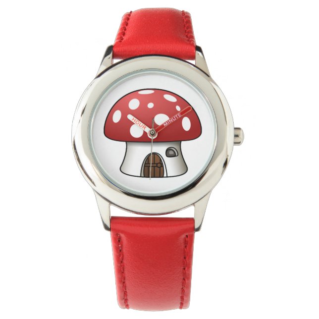 Reloj De Pulsera diseño de niños divertidos de hongos rojos (Anverso)