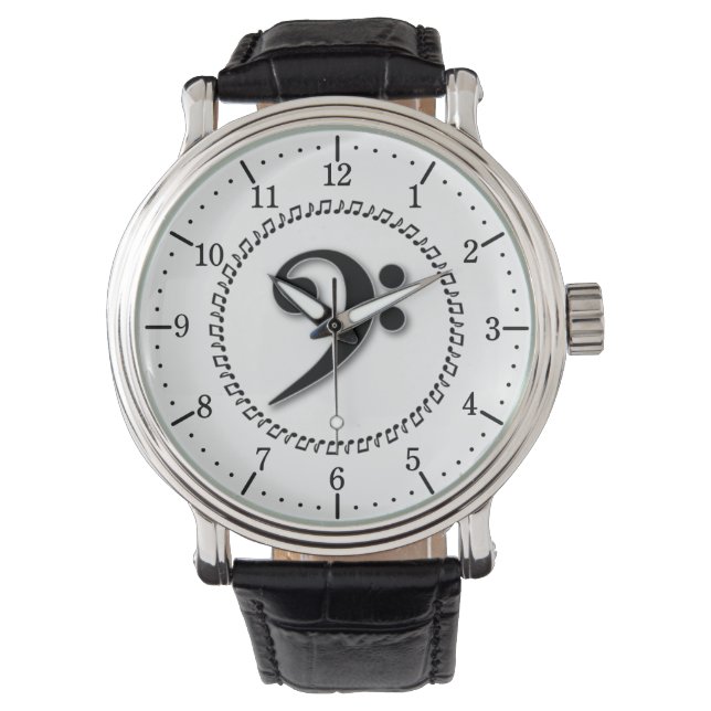 Reloj De Pulsera Diseño de notas de música de Bass Clef (Anverso)
