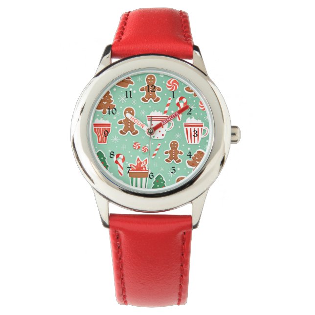 Reloj De Pulsera diseño de pan de jengibre de Navidad (Anverso)