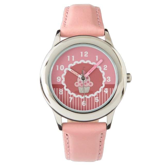 Reloj De Pulsera Diseño de pastel rosa (Anverso)