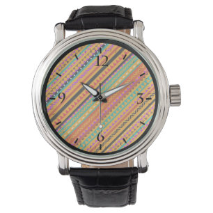 Reloj De Pulsera Diseño de patrones aztecas nativos coloridos lindo