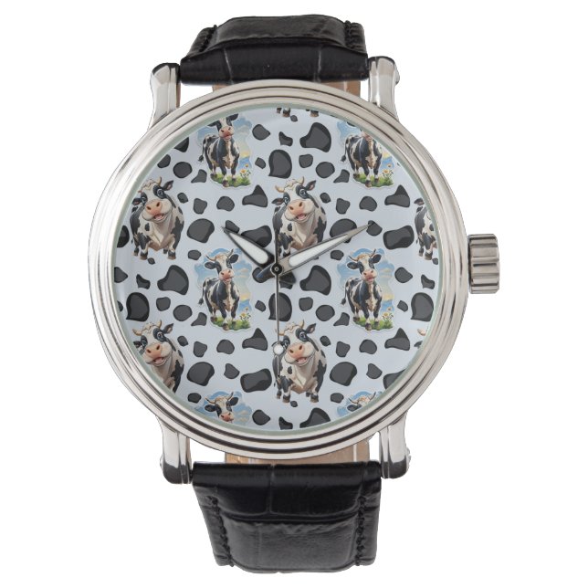 Reloj De Pulsera Diseño de patrones de animales de vaca (Anverso)