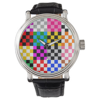 Reloj De Pulsera Diseño de patrones de comprobación de parches mult