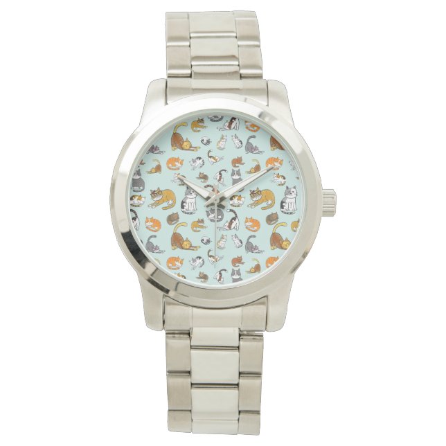 Reloj De Pulsera diseño de patrones de gato lindos para los amantes (Anverso)