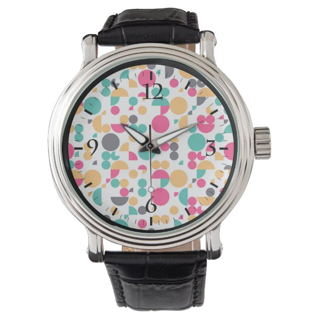 Reloj De Pulsera Diseño de patrones geométricos coloridos (Anverso)