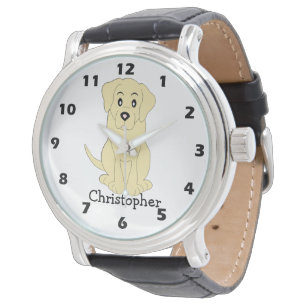 Reloj De Pulsera Diseño de perro de labrador amarillo personalizado