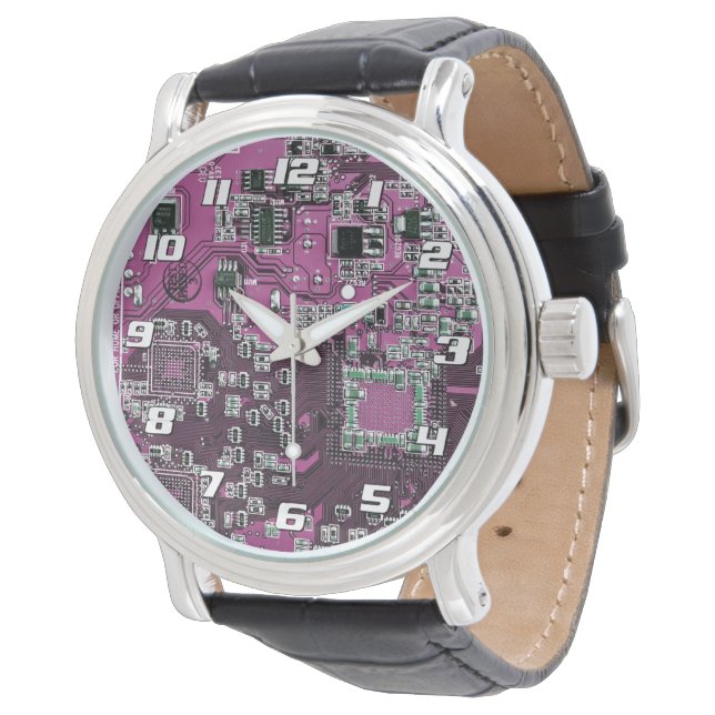 Reloj De Pulsera Diseño de placa de circuito PCB morada para profes (Angular)