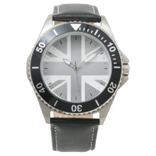 Reloj De Pulsera Diseño de plata Union Jack bandera británica