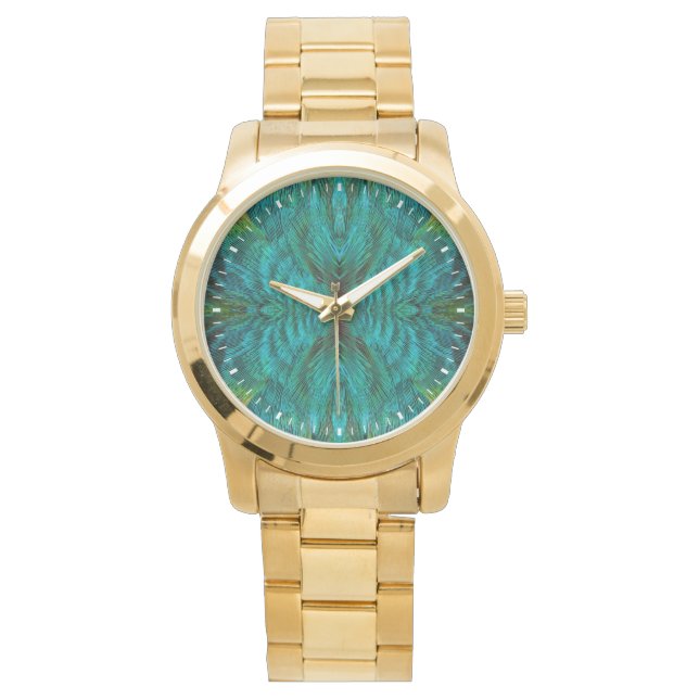 Reloj De Pulsera Diseño de pluma caleidoscopio (Anverso)