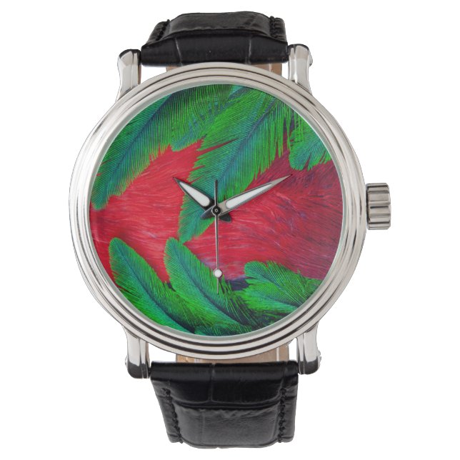 Reloj De Pulsera Diseño de plumas Quetzal resplandeciente (Anverso)