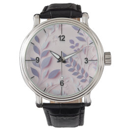 Reloj De Pulsera Diseño de Purple Floral Writing Watch Ai