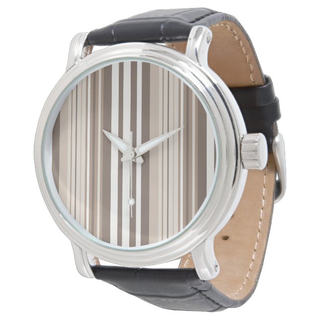 Reloj De Pulsera Diseño de rayas con tono terroso neutro (Angular)
