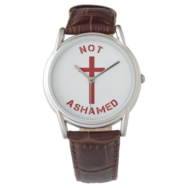 Reloj De Pulsera Diseño de texto cristiano no avergonzado de la Cru (Anverso)