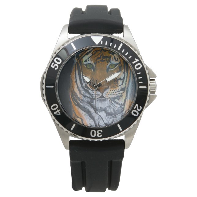RELOJ DE PULSERA DISEÑO DE TIGER WATCH DEL ARTISTA PAULA REILLY (Anverso)