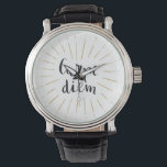 Reloj De Pulsera Diseño de tipografía con letras manuales de Carpe<br><div class="desc">Aproveche el día Carpe Diem Pincel con letras de mano Typografía Diseñador de accesorios Hombres y Mujeres Reloj de escritura. Artículos de coordinación disponibles en nuestra tienda!</div>