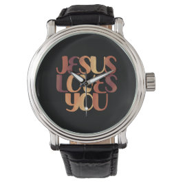 Reloj De Pulsera Diseño de tipografía cristiana que Jesús ama 