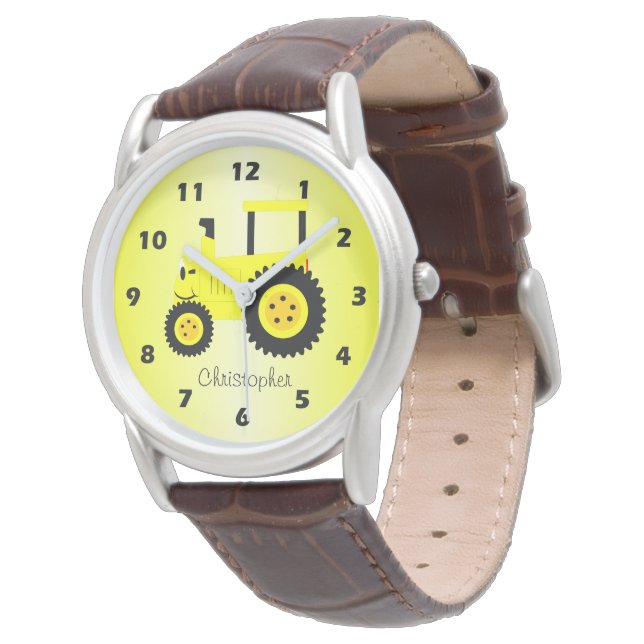 Reloj De Pulsera Diseño de Tractor Amarillo Personalizado (Angular)
