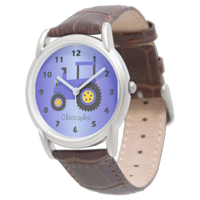 Reloj De Pulsera Diseño de Tractor Azul Personalizado (Angular)