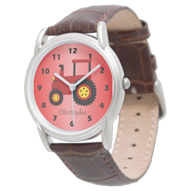 Reloj De Pulsera Diseño de Tractor Rojo Personalizado (Angular)