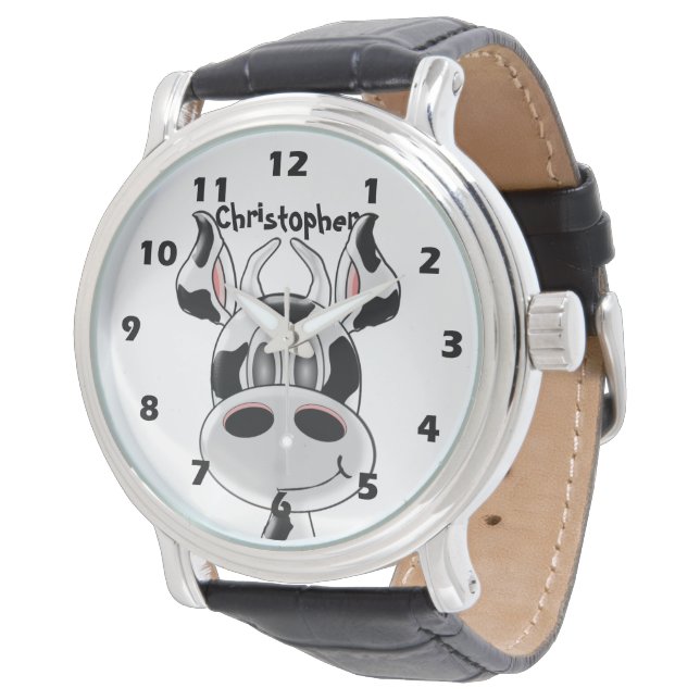 Reloj De Pulsera Diseño de vaca simplemente agregar nombre (Angular)