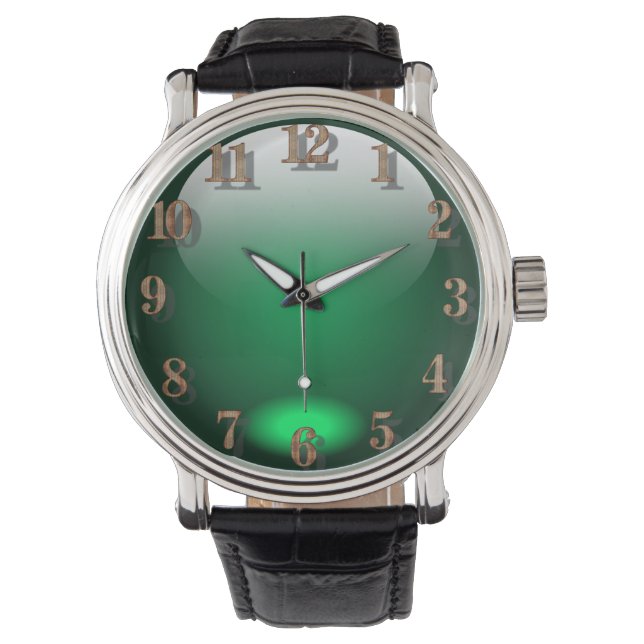 Reloj De Pulsera Diseño de vidrio verde (Anverso)