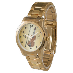 Reloj De Pulsera Diseño de violín monogramado