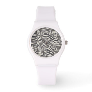 RELOJ DE PULSERA DISEÑO DE ZEBRA CON PATRONES ANIMALES BLANCO