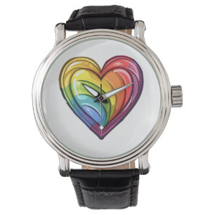 Reloj De Pulsera Diseño del corazón del orgullo gay