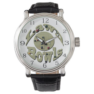 Reloj De Pulsera Diseño del nombre de los bolos de césped circular,
