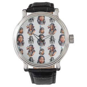 Reloj De Pulsera Diseño del patrón de tribu indígena nativo america