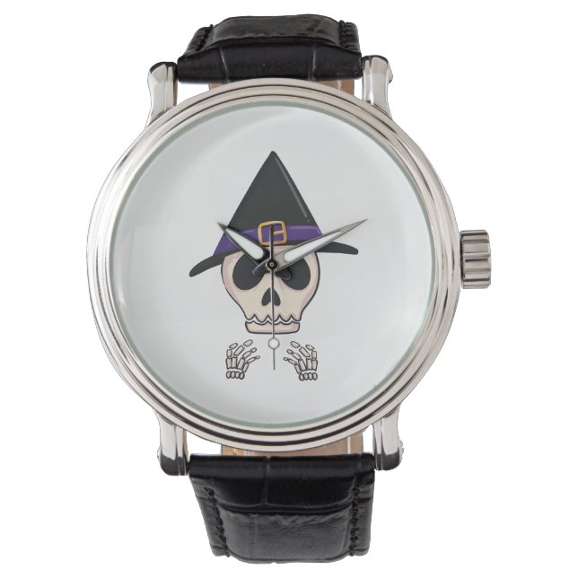 Reloj De Pulsera Diseño del Skeleton de Halloween, Spooky Halloween (Anverso)