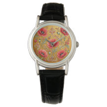 Diseño dorado de amapola fleur