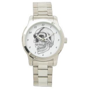 Reloj De Pulsera Diseño en blanco y negro del cráneo de vampiros