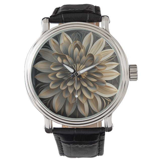 Reloj De Pulsera Diseño floral Art Deco #3 (Anverso)