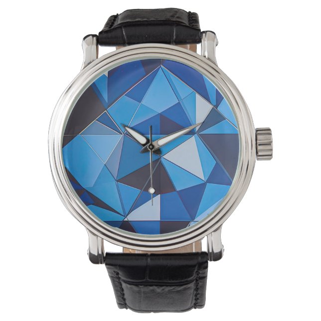 Reloj De Pulsera Diseño geométrico del triángulo azul (Anverso)