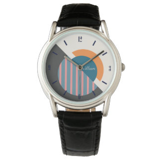 Reloj De Pulsera Diseño geométrico mínimo con nombre personalizado