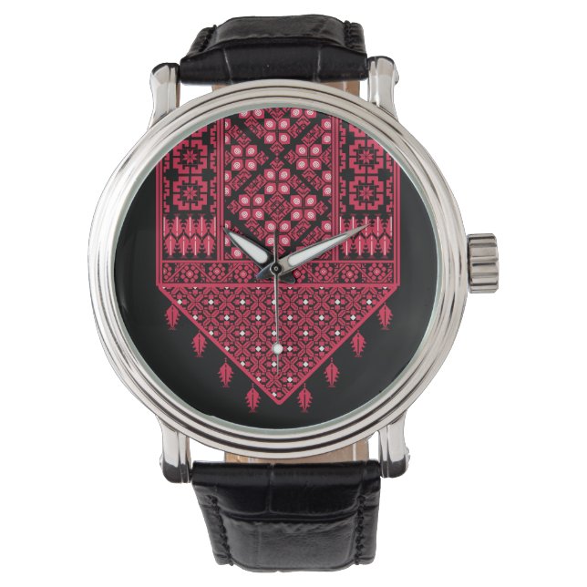 Reloj De Pulsera Diseño impreso del bordado palestino Tatreez (Anverso)