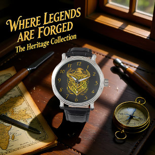 Reloj De Pulsera Diseño intrincado de un veneno con un Gorra