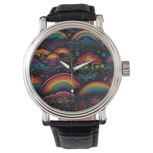 Reloj De Pulsera Diseño LGBYQ arcoiris (Anverso)